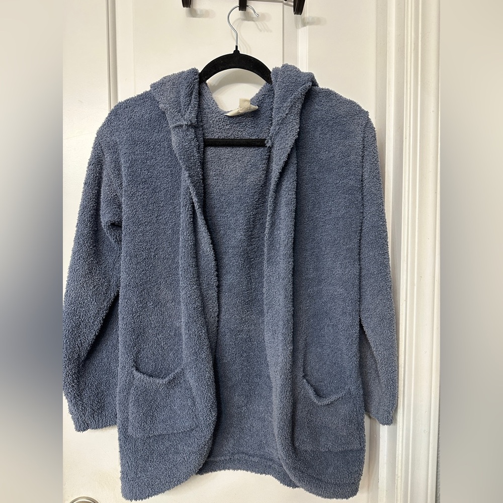 R + R Girls’ Cozy Blue Hooded Cardigan